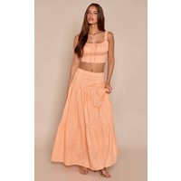 Peach Broderie Maxi Skirt Co-ord | PrettyLittleThing US