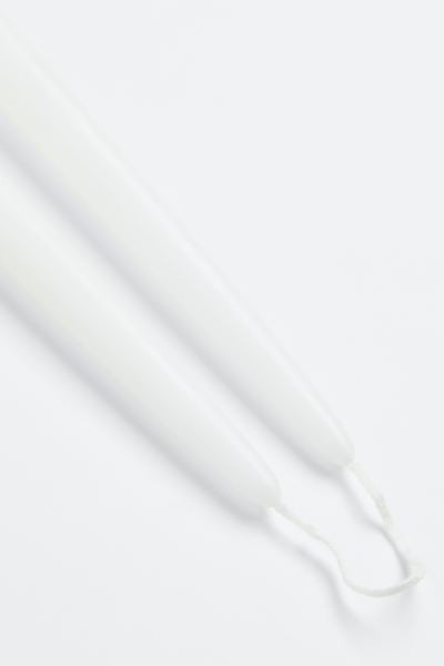 2-pack Tapered Candles - White - Home All | H&M US | H&M (US + CA)