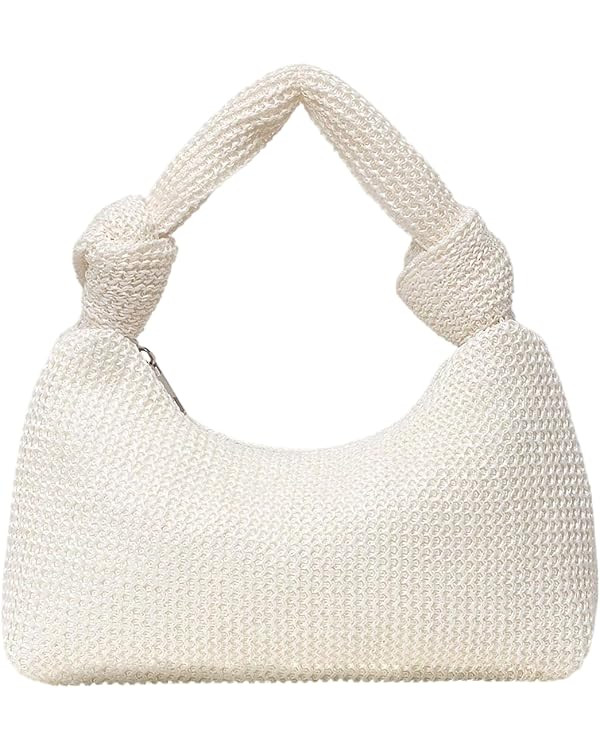 MakeMeChic Women's Crochet Knot Satchel Handbags Top Handle Beach Vacation Boho Bags | Amazon (US)