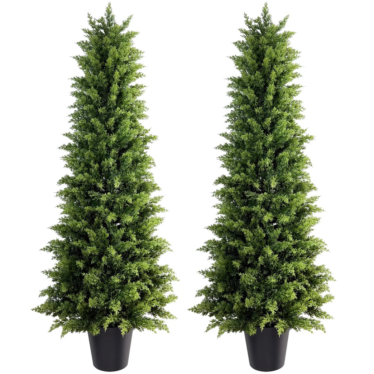 Artificial Cypress Topiary Trees-UV Resistant Faux Cypress Plants For Indoor Or Outdoor(Set Of 2)... | Wayfair North America