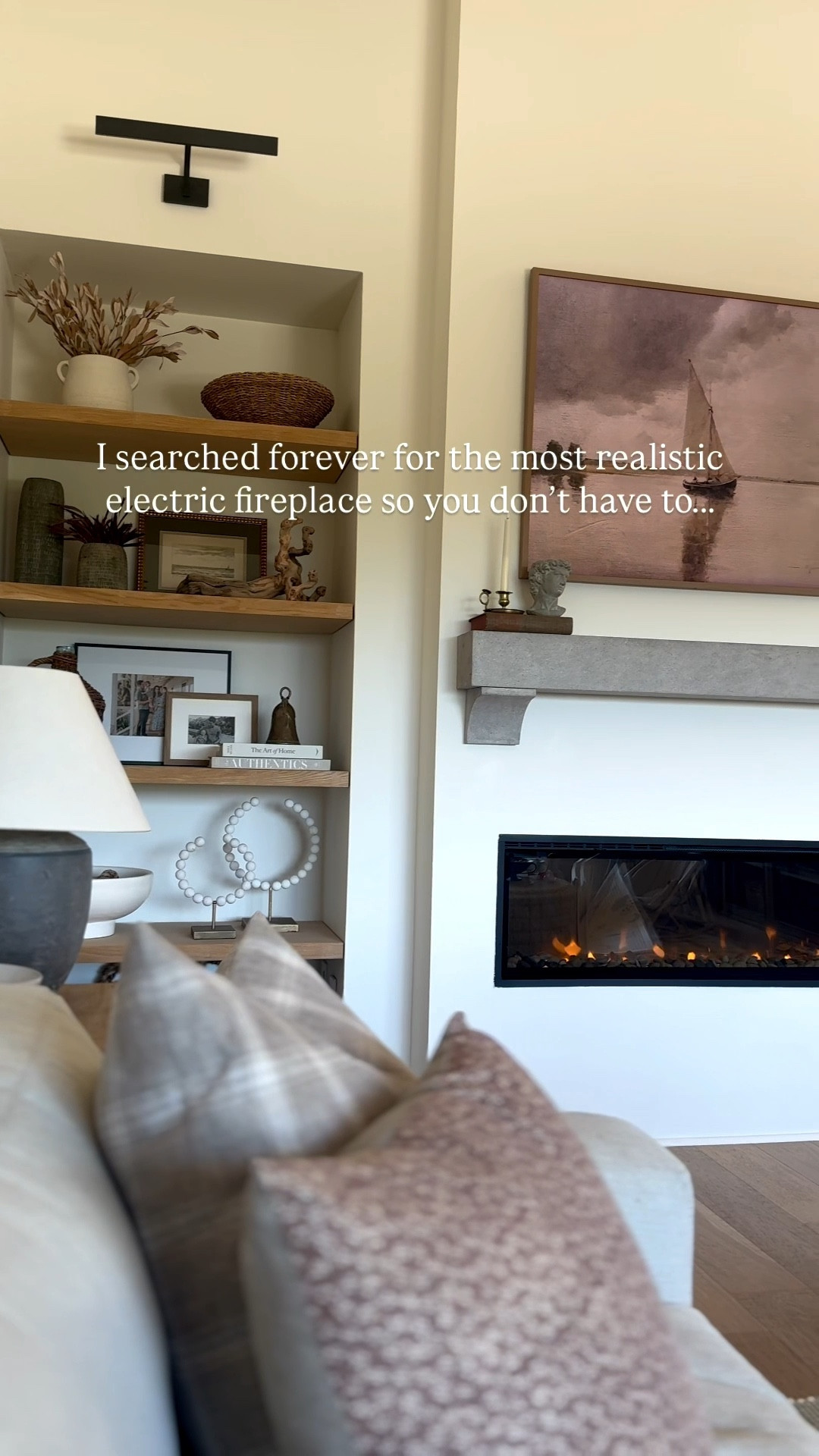 I searched high and low for the perfect electric fireplace so you don’t have to. I was bummed we do not have gas to this house and we couldn’t convert our wood burning fireplace to a double sided one so electric was the only option. Four years later I still stand by that this is hands down the most realistic, non-bulky looking one I could find! It’s more expensive because of that but so worth it in my opinion if electric is your only option like me! ⁣
⁣
#fireplace #electricfireplace #fireplaceinspo #livingroom #livingroominspo

#LTKSeasonal #LTKStyleTip #LTKHome