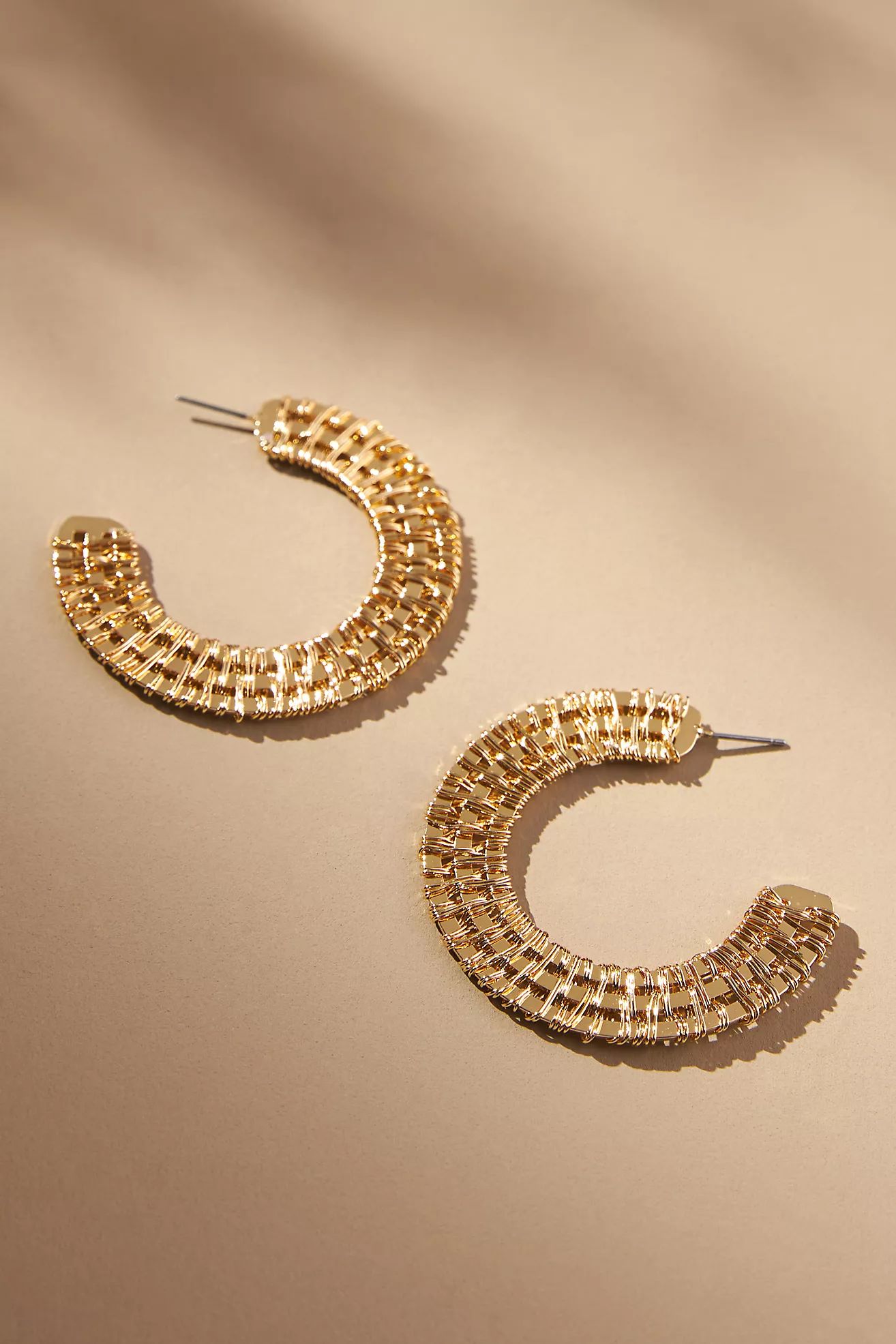 Basketweave Hoop Earrings | Anthropologie (US)