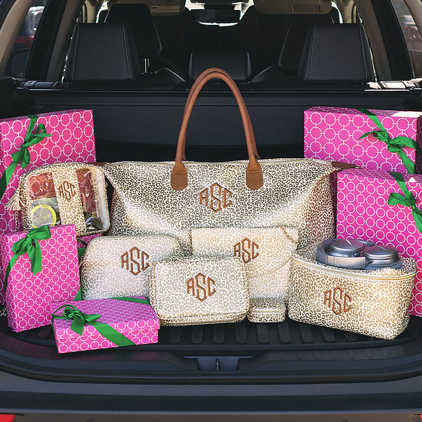 Monogrammed Metallic Leopard Weekender | Marleylilly