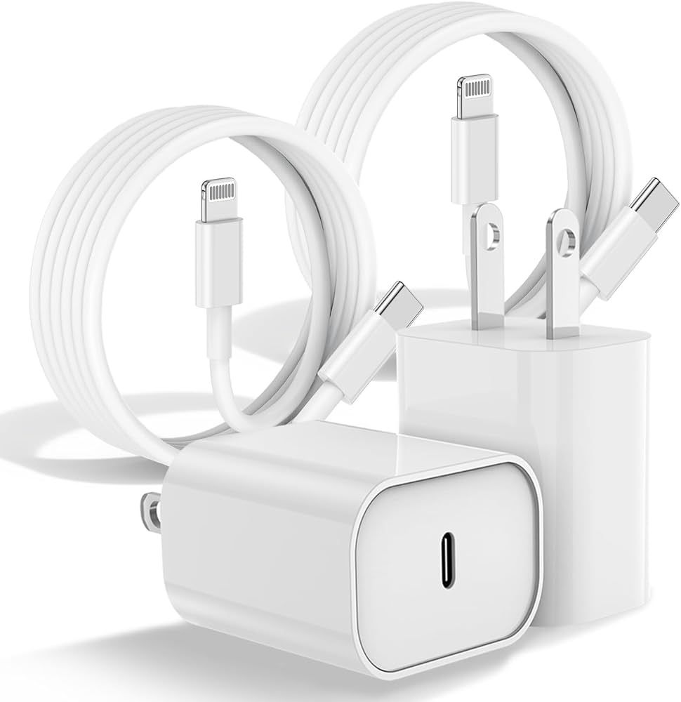 [2Pack] Fashia Fast Charger for iPhone Charger Fast Charging with 6ft Cable - MFi Certified - 20W... | Amazon (US)