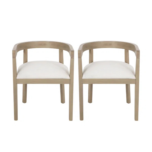Martelle Peony Fabric and Rubberwood Dining Chairs | Wayfair North America
