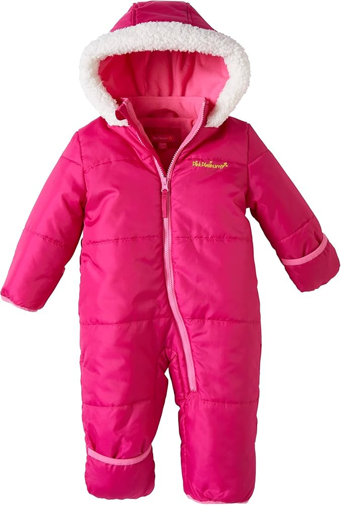 Pink Platinum Baby Girls' One-Piece Puffer Winter Snowsuit with Hood (Newborn & Infant) | Amazon (US)