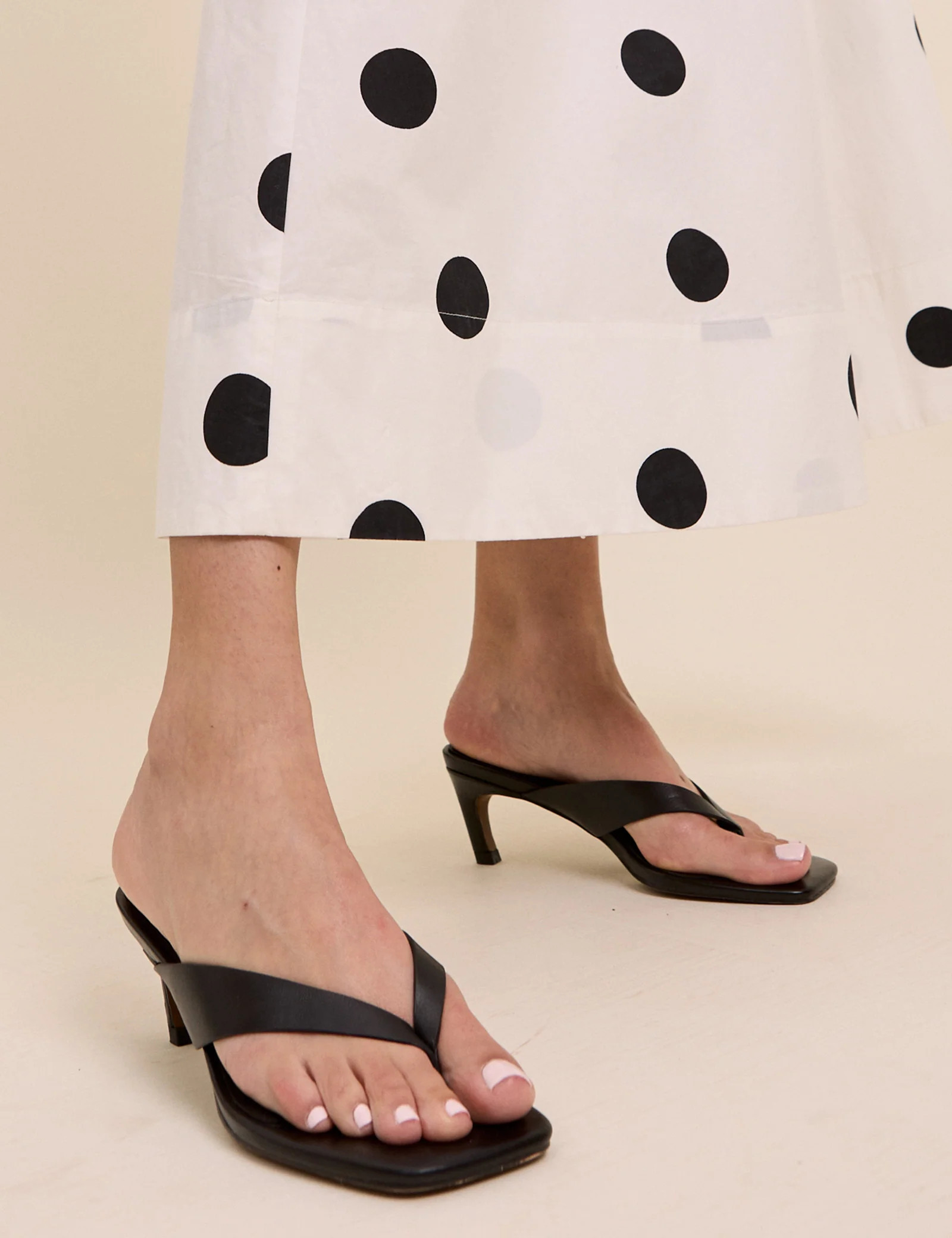 Black Leather Flip Flop Heels | Nobody's Child
