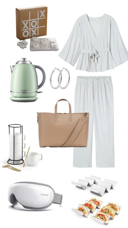 Gift guide for her 2023 

Calpak haven work tote / work bag work purse // electric tea kettle // taco holders // stackable cups // silver earrings // marble tic tac toe // Amazon gifts for her // eye massager 

#LTKHoliday #LTKGiftGuide
