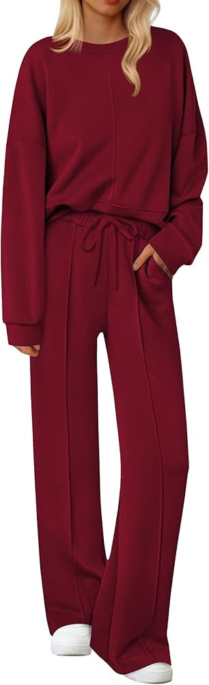 Ekouaer Pajama Sets for Women 2 Piece Lounge Sets Long Sleeve Sleepwear Top and Pants Cozy Pjs Lo... | Amazon (US)