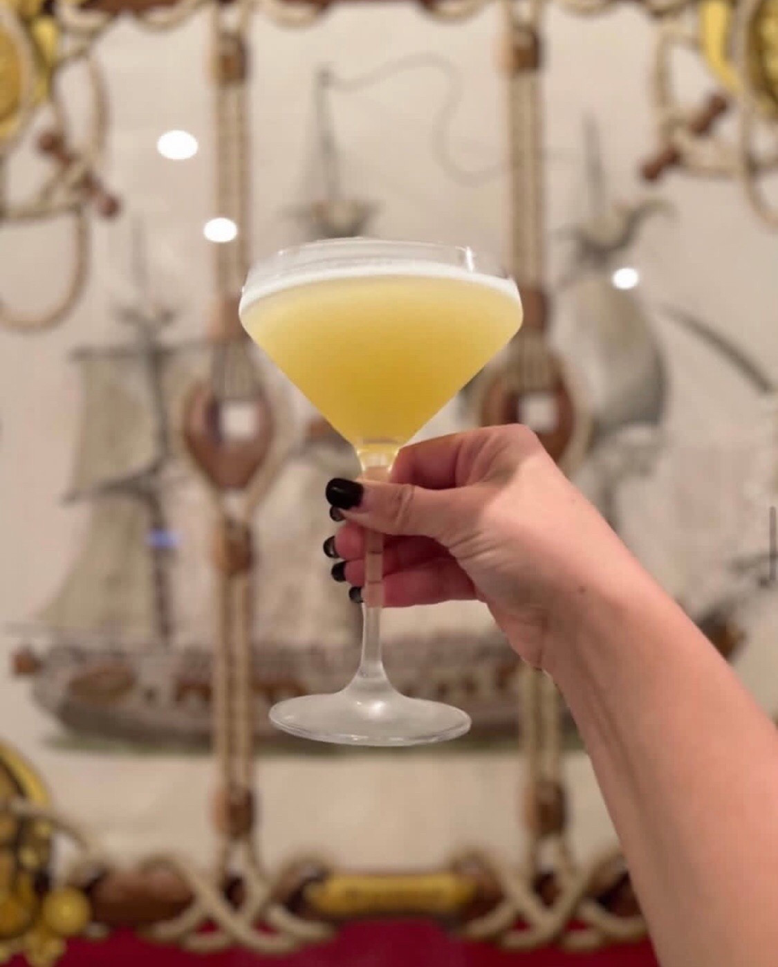 South Sea Sling ⚓️
1.5oz gin
1.5oz St. Germain 
1.5oz green chartreuse 
1.5oz pineapple juice
3/4oz lime juice
Shake over ice and serve 