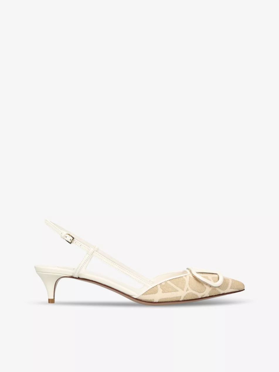 VLOGO slingback raffia heeled courts | Selfridges