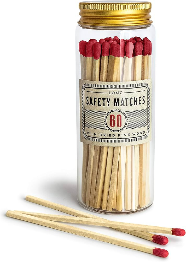 Premium Long Matches for Candles, Decorative Matches in Apothecary Jar, Colorful Matches Long Woo... | Amazon (US)