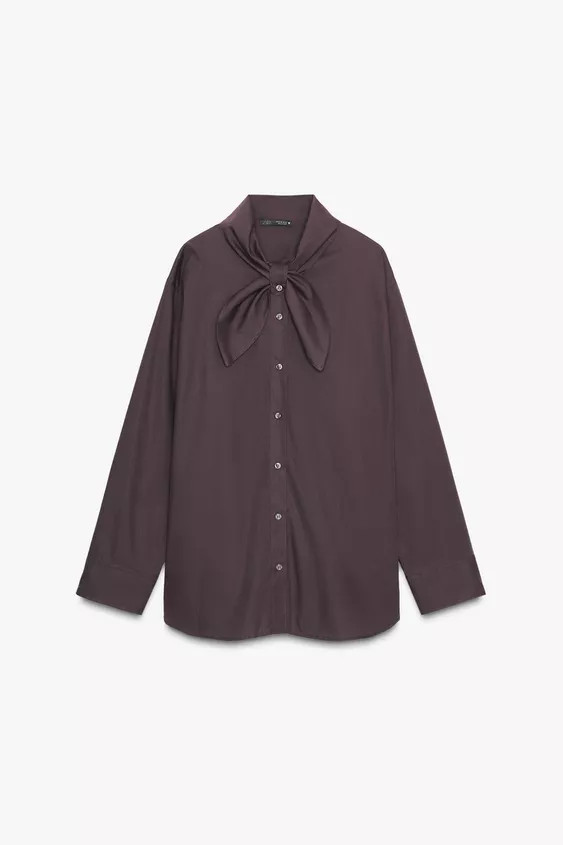 POPLIN NECKERCHIEF SHIRT | Zara US