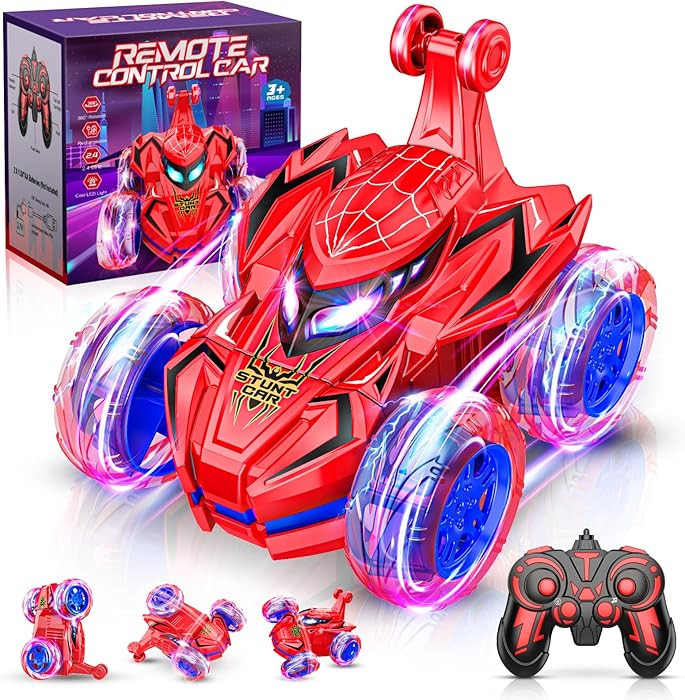 Remote Control Car, Boys Toys Age 4-6 6-8 8-12 360° Rotating 2.4GHz Fast Stunt RC Cars with Cool... | Amazon (US)