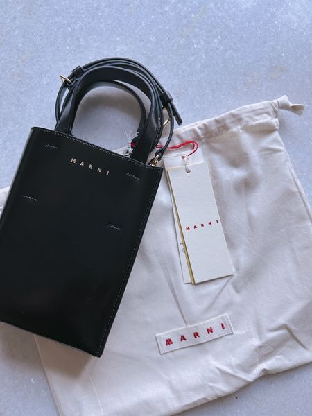 Marni Museo Nano leather tote bag, Farfetch, on sale now, designer handbag, crossbody, fall / winter, black and neutral 

#LTKitbag #LTKsalealert #LTKstyletip