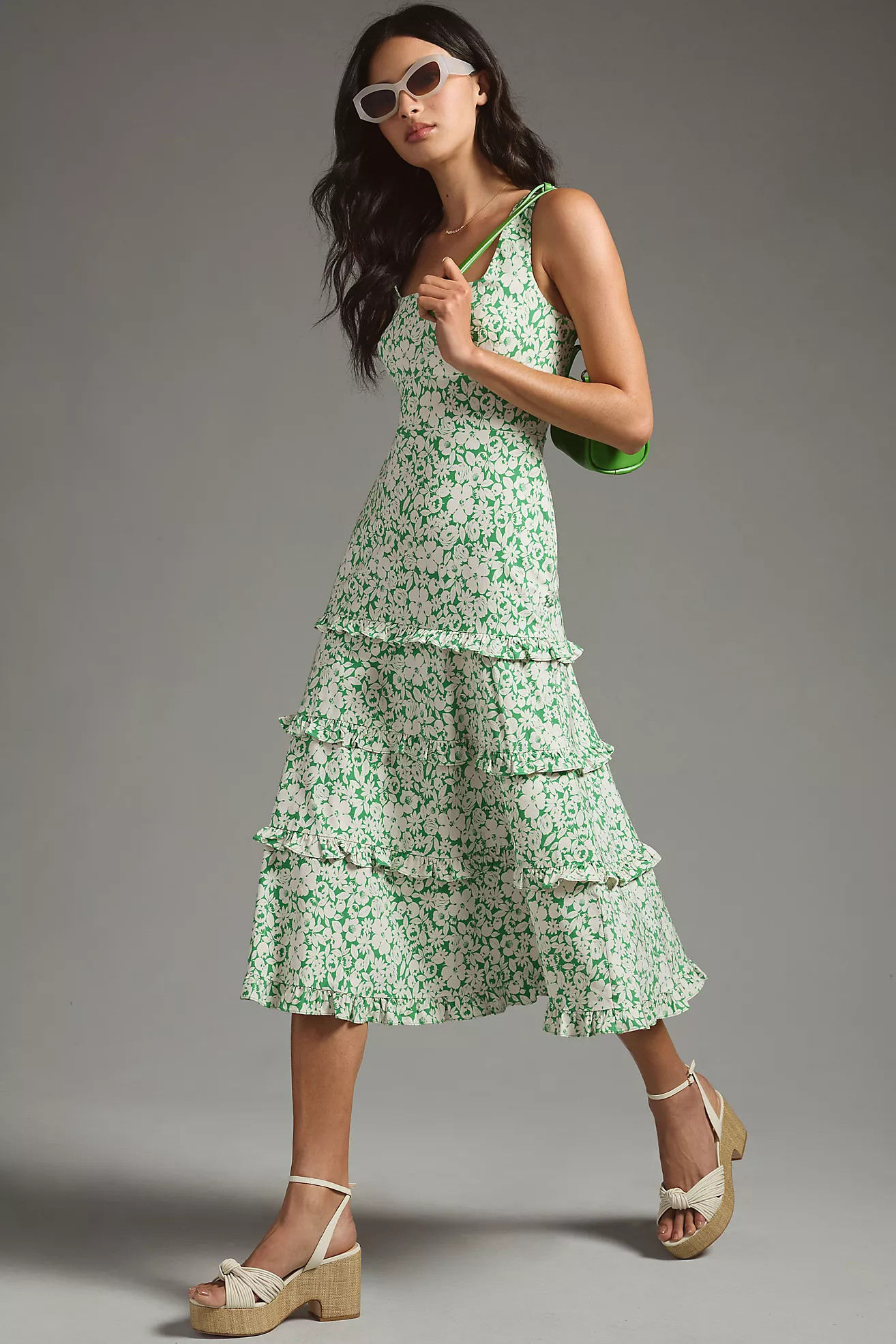 By Anthropologie Square-Neck Tiered Dress | Anthropologie (US)