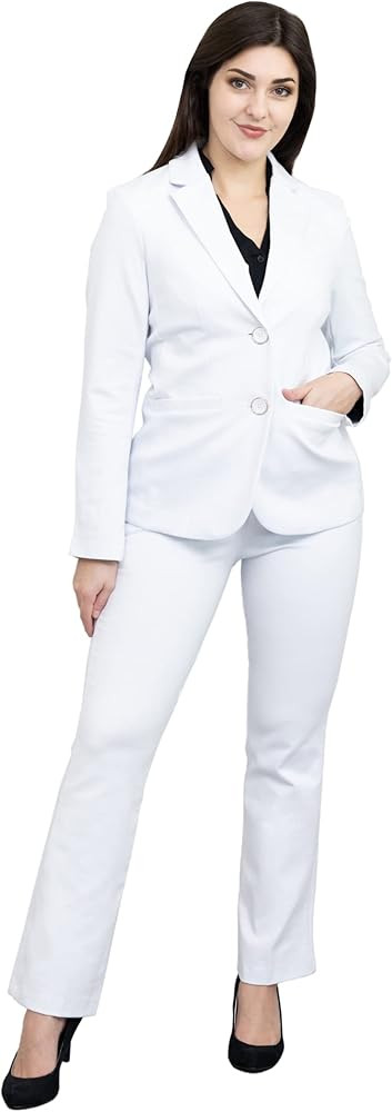 Marycrafts Women's 2 Buttons Business Blazer Pant Suit Set for Work | Amazon (US)