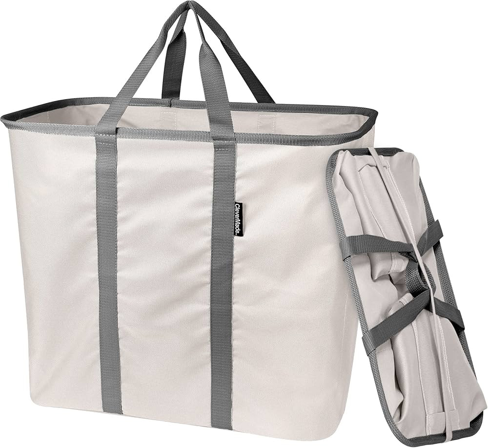 CleverMade Collapsible Laundry Basket, Large Foldable Clothes Hamper Bag, Laundry Tote Carry All ... | Amazon (US)