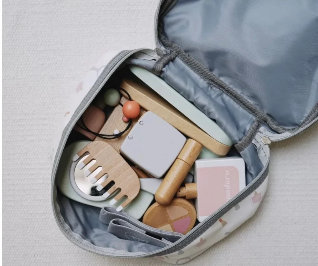 Wooden Montessori Beauty Kit Kids Wooden Makeup Kit Pretend - Etsy | Etsy (US)