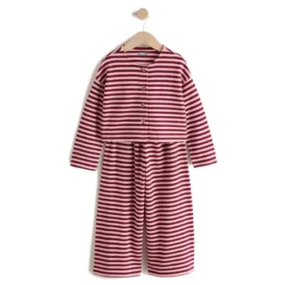 NEXT Kids' Stripe Button Front Two-Piece Set in Pink at Nordstrom, Size 5 | Nordstrom