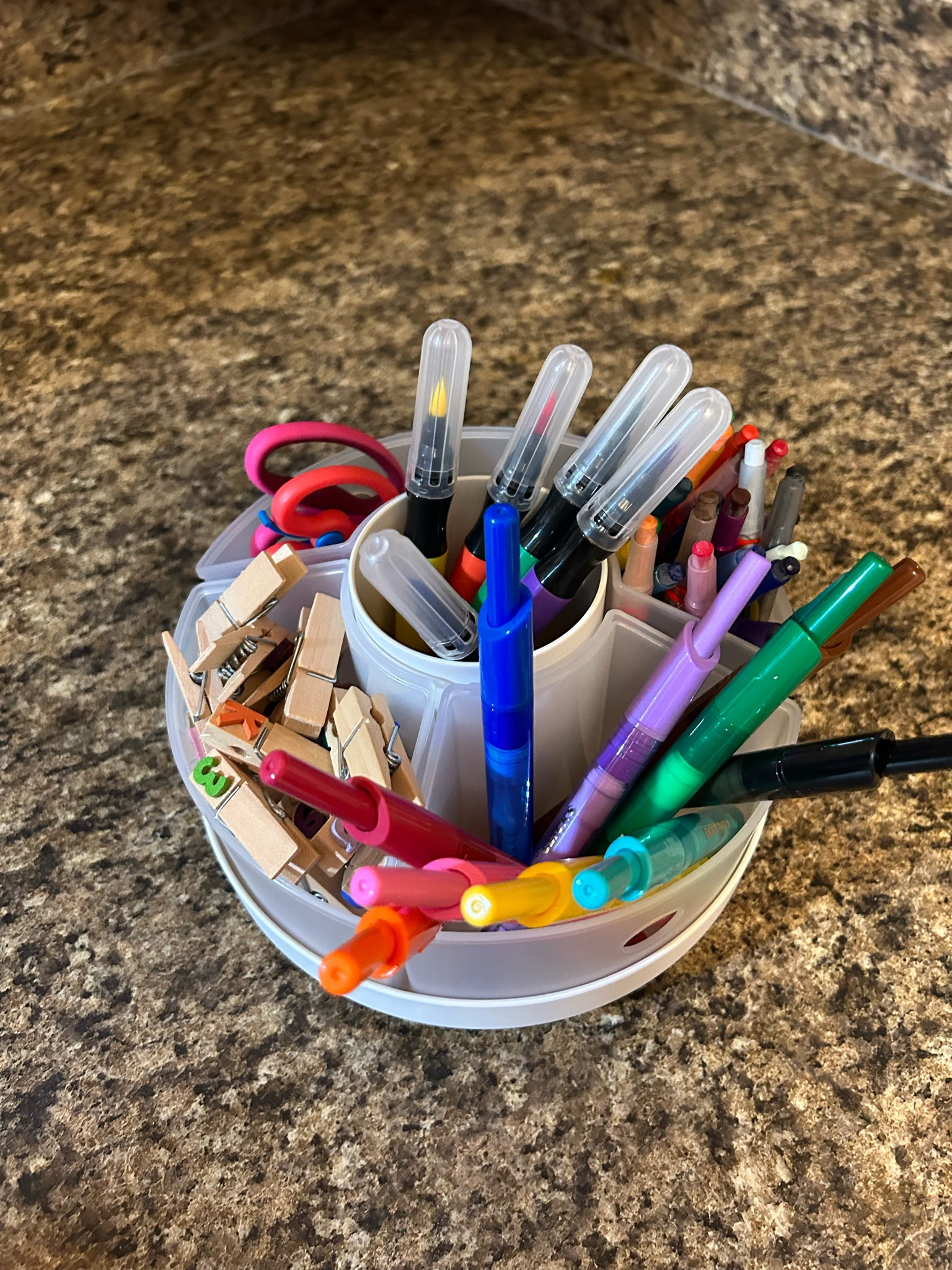 10.6Inch Lazy Susan Organizer with 5 Removable Storage Bins, Snack Medicine  Cabi