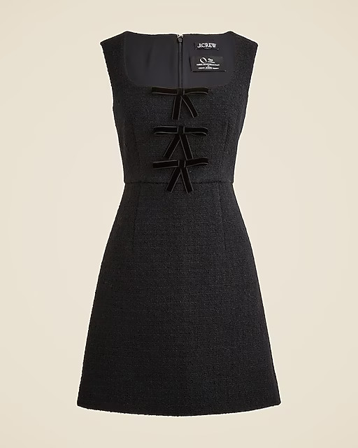 Sophia dress with velvet bows in tweed | J. Crew US