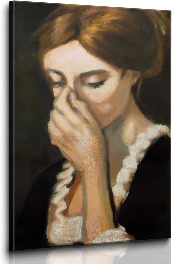 Godont Retro Funny Bathroom Wall Art,Comical Lady Classical Paintings Humorous and Interesting Un... | Amazon (US)