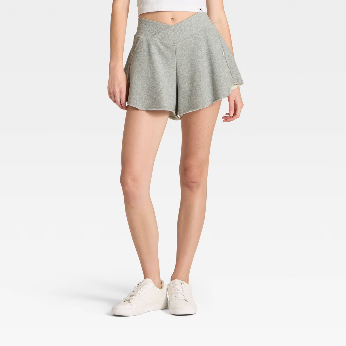 Women's High-Rise Crossover Waistband French Terry Shorts - JoyLab™ | Target
