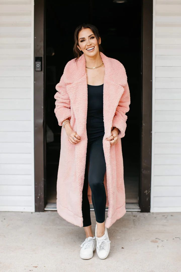 Cozy Chic Teddy Coat in Rosé Pink | SMASH+TESS CA