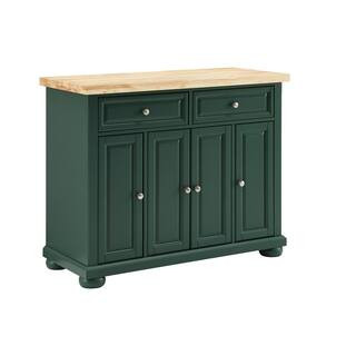 CROSLEY FURNITURE Madison Emerald Green Kitchen Island CF3021-EM - The Home Depot | The Home Depot