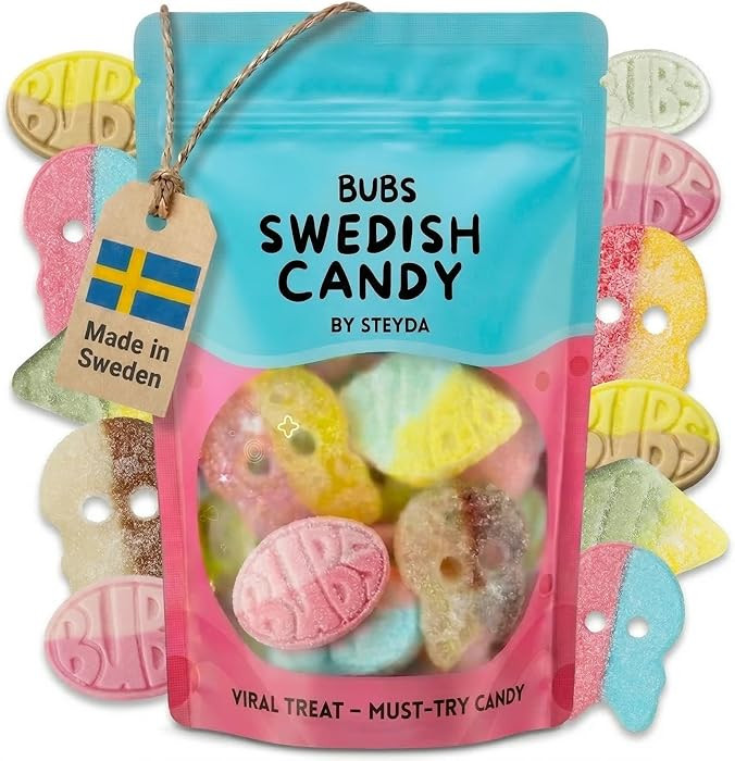 Bubs Swedish Candy 0,5 lb, Swedish Candy Bubs Mix, Skulls, Swedish Godis, Gummy Candy | Amazon (US)