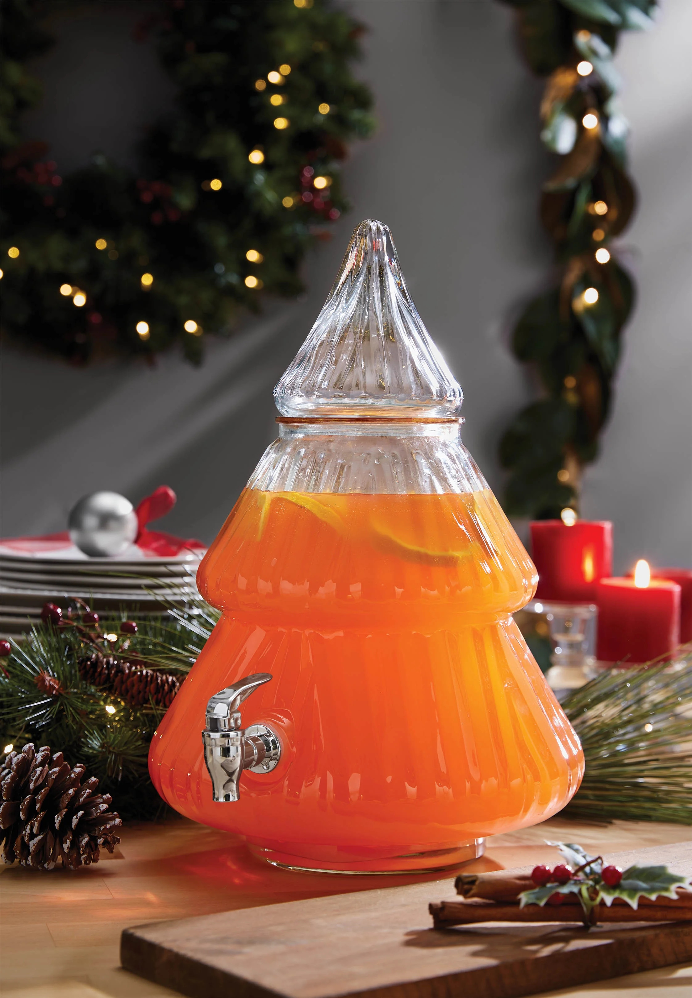 Holiday Time 2.1 Gallon Clear Glass Christmas Tree Beverage Dispenser - Walmart.com | Walmart (US)