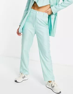 Annorlunda high waisted wide leg trouser in green twill co-ord | ASOS (Global)