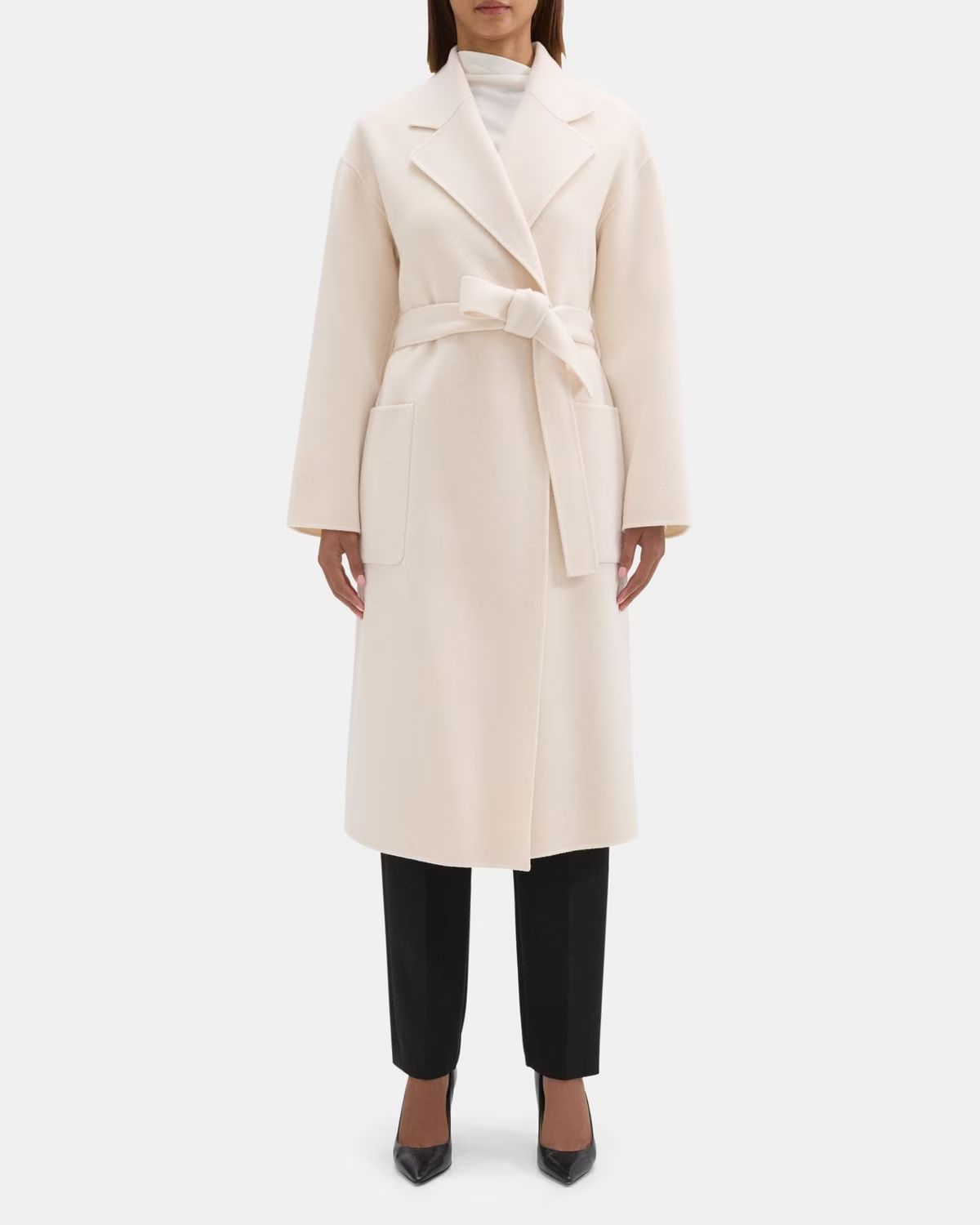 Robe Coat in Double-Face Wool-Cashmere | Theory Outlet