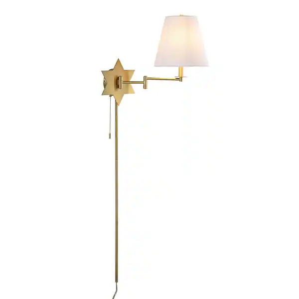 JONATHAN Y Antler 18.5" 1-Light Modern Swing Arm Plug-In or Hardwired LED Star Sconce with Pull-C... | Bed Bath & Beyond