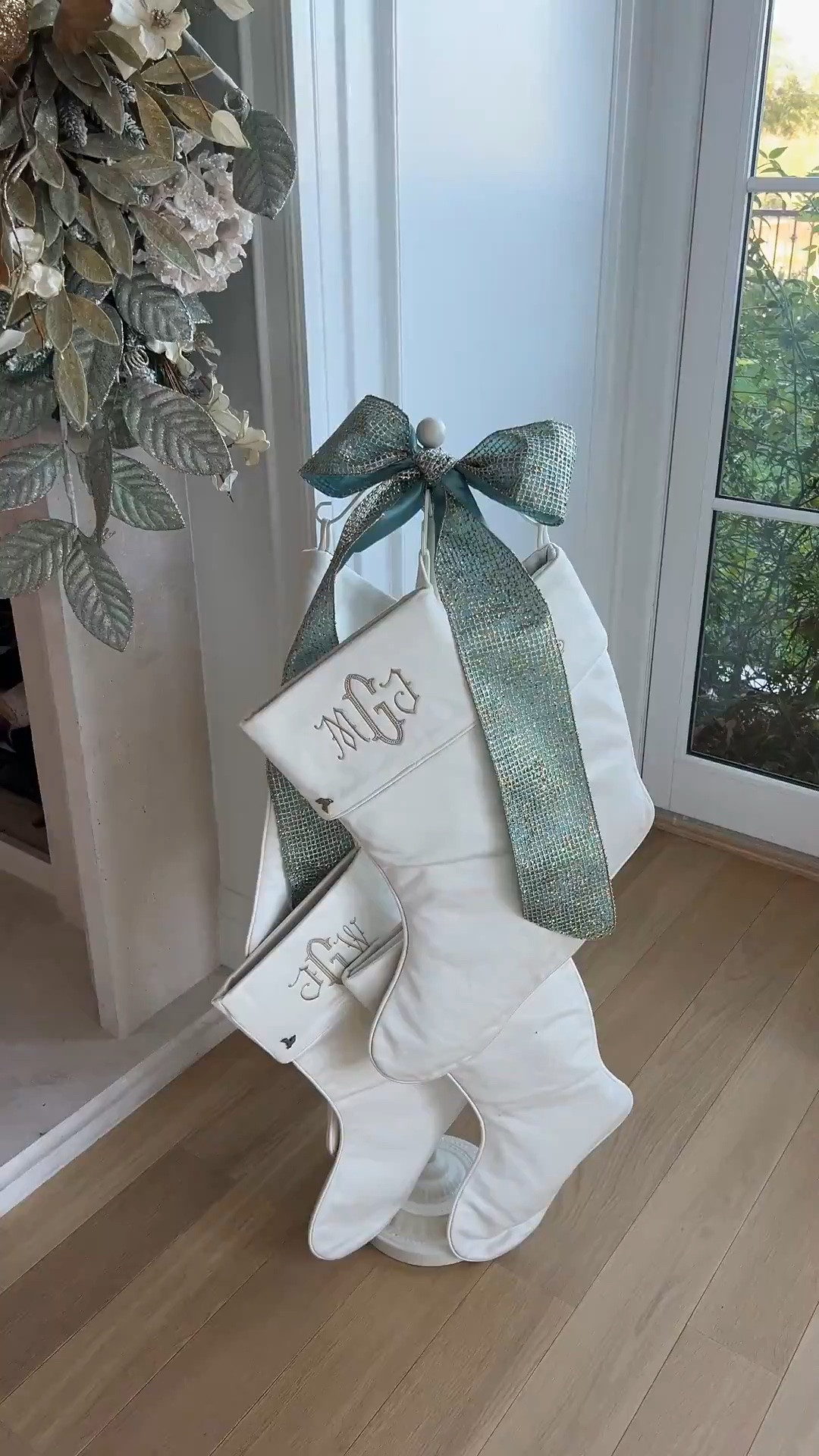 Last year’s monogrammed stockings! Just update with new ribbon every year! #LTKSeasonal