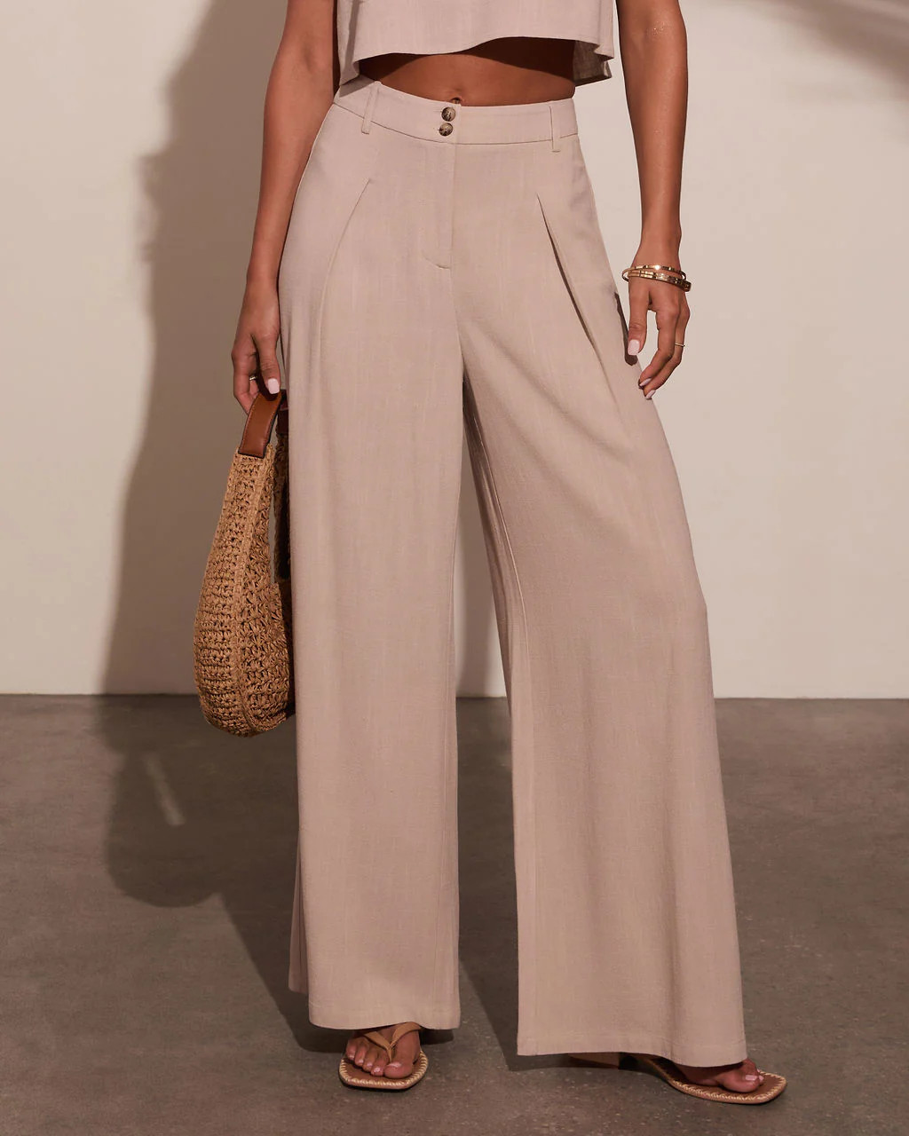Carissa Pleated Linen Trousers | VICI