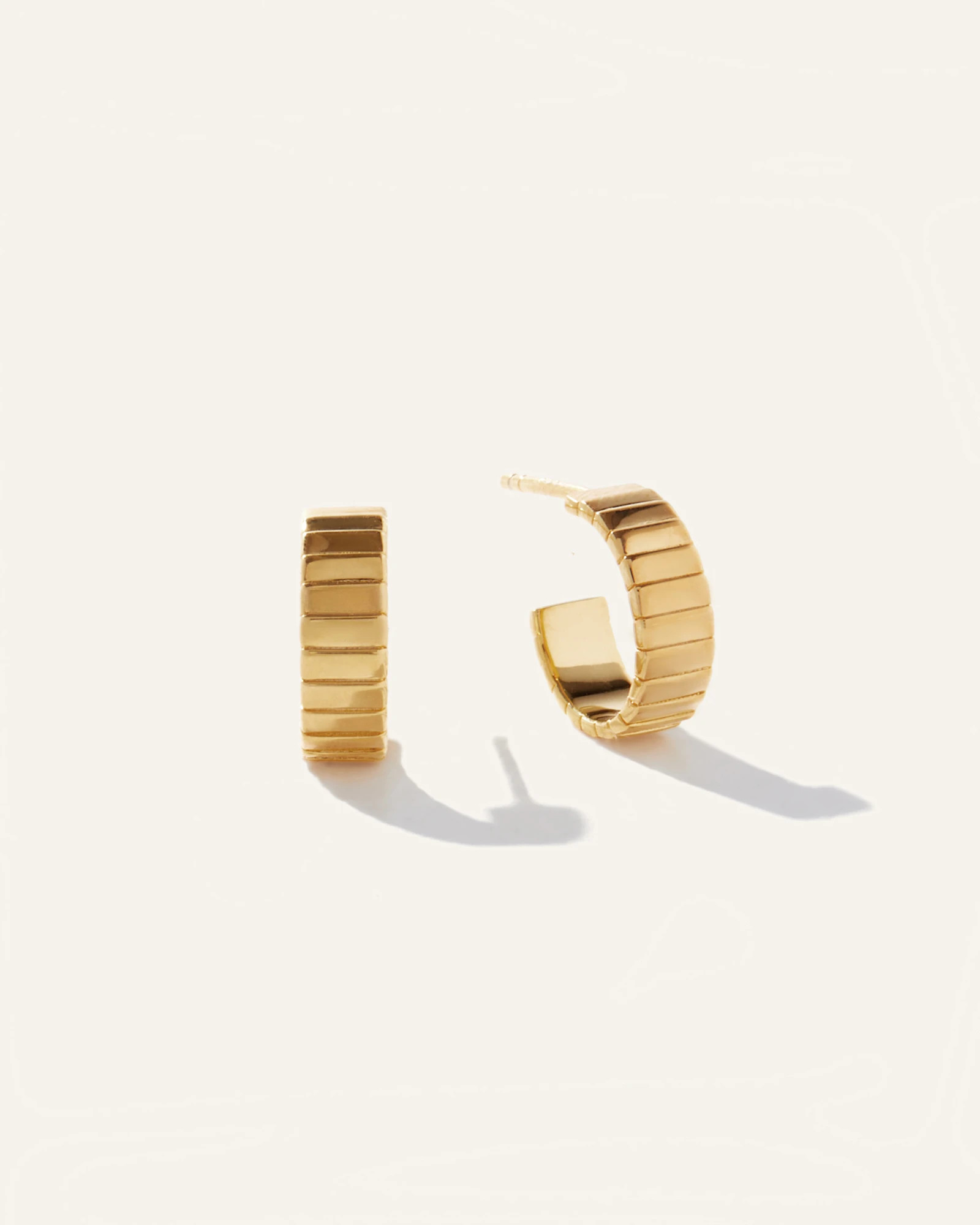 Quince | Women's Ridge Half Huggie Hoop Earrings in Gold Vermeil | Quince