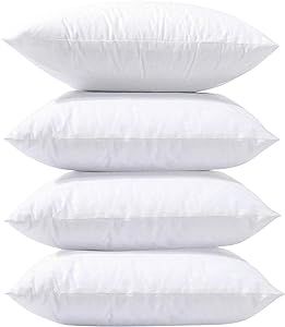 Phantoscope 18 x 18 Pillow Inserts, Set of 4 Hypoallergenic Square Form Decorative Throw Pillow I... | Amazon (US)