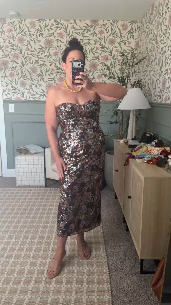 I’m so impressed with this dress! The entire dress is covered in sequins, making it such a fun statement piece. I love how perfect it is for a night out, special event, or any occasion where you want a little extra sparkle.

#LTKSeasonal #LTKMidsize #LTKootd
