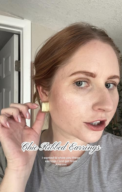 Jurikko Gold Chunky Statement Earrings for Women, Trendy 14K Gold Plated Square Geometric Vintage... | Amazon (US)