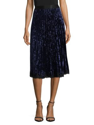Saks Fifth Avenue BLACK - Velvet Pleated Skirt | Saks Fifth Avenue OFF 5TH