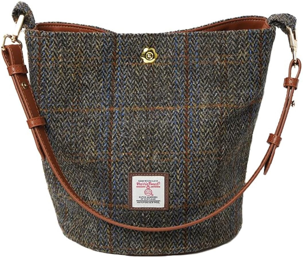 Harris Tweed Bucket bag Shoulder bag Handbag for Women with Microfiber-leather Strap,9.8 * 8.6 * ... | Amazon (US)