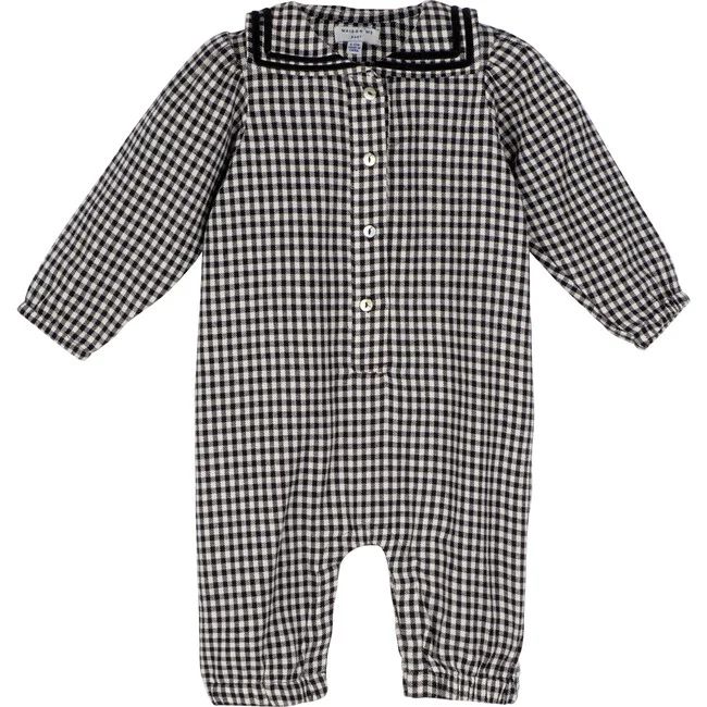 Baby Liam Bubble, Black & Cream Flannel | Maisonette