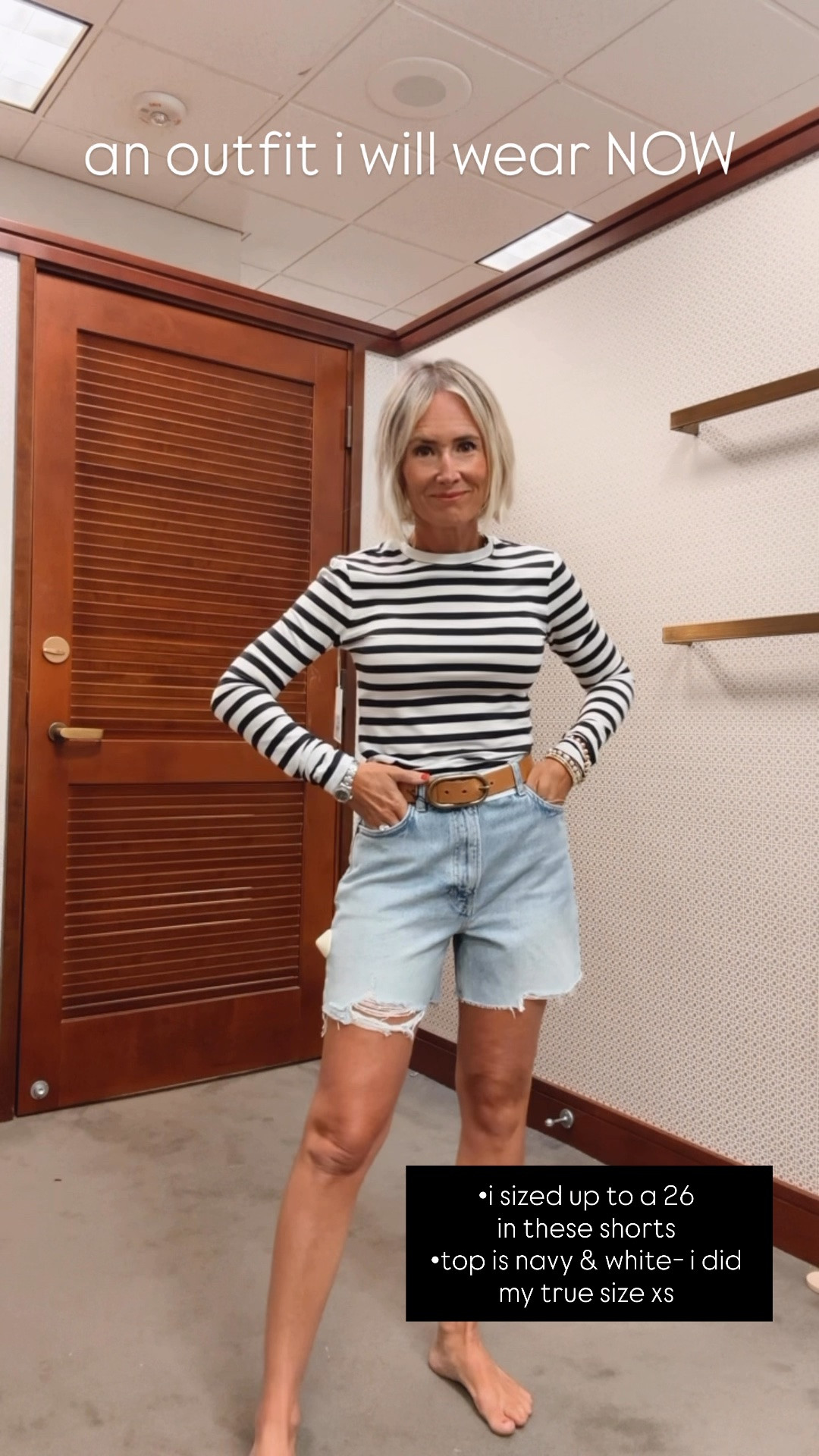 these jean shorts are one of my most fave! I love the length and the mild distressing!  I am usually a 25 in denim shorts but i buy these in a 26. Probably could do either size, but i tend to prefer my jean shorts a little relaxed feeling

#LTKmomlife #LTKSeasonal #LTKOver40