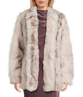 TOPSHOP Faux Fur Stripe Coat | Dillard's | Dillard's