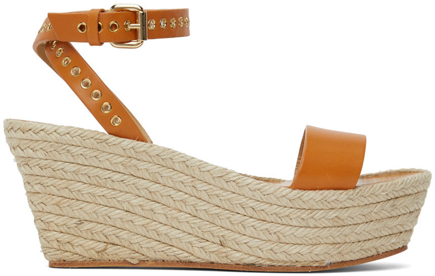 Isabel Marant Tan Messer Wedge Sandals | SSENSE