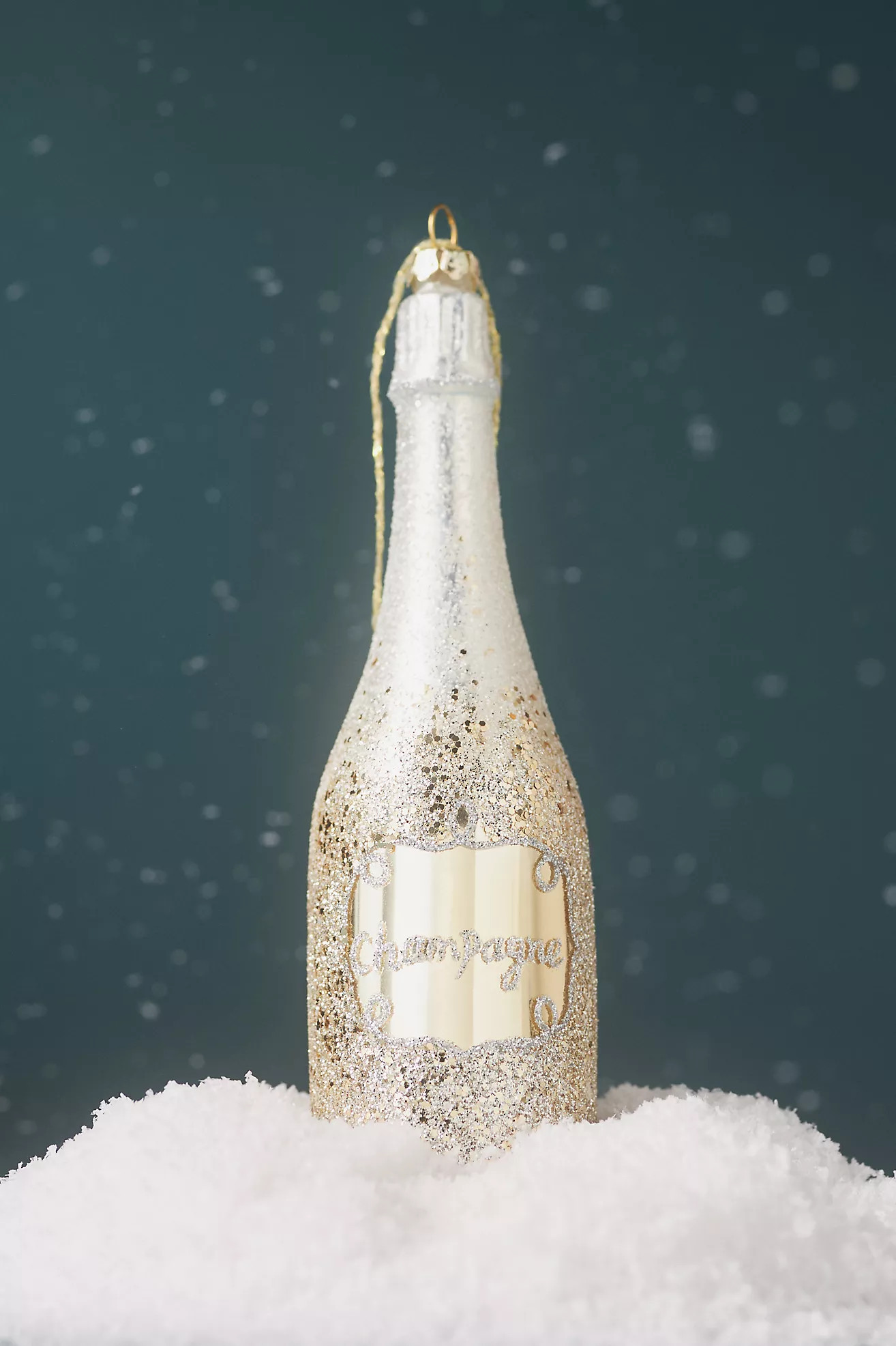 Champagne Bottle Glass Ornament | Anthropologie (US)
