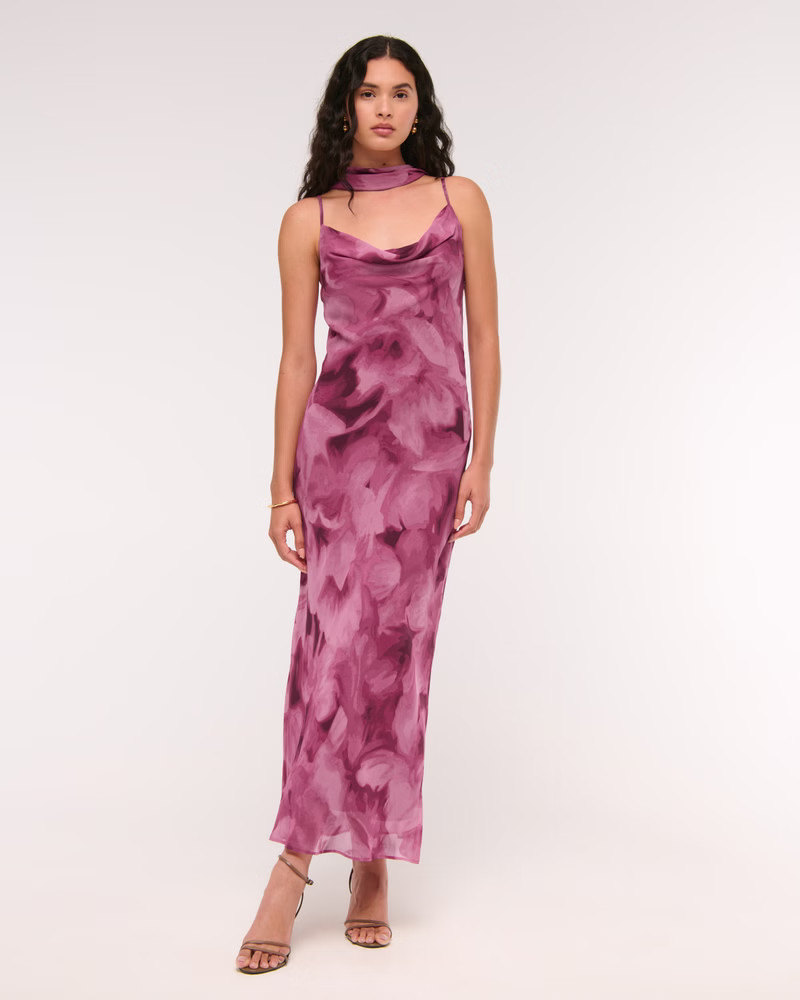 The A&F Julia Slip Scarf Maxi Dress | Abercrombie & Fitch (US)