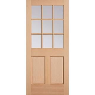 Masonite 36 in. x 80 in. 9 Lite Unfinished Fir Front Exterior Door Slab-76392 - The Home Depot | The Home Depot